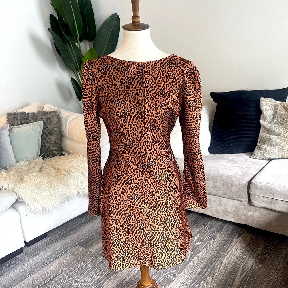 Cheetah print long sleeve dress